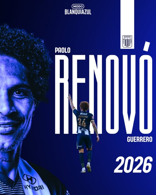🟦⚽ Sigue en casa: Alianza Lima confirmó la renovación de Paolo Guerrero para el 2026 🟦⚽
